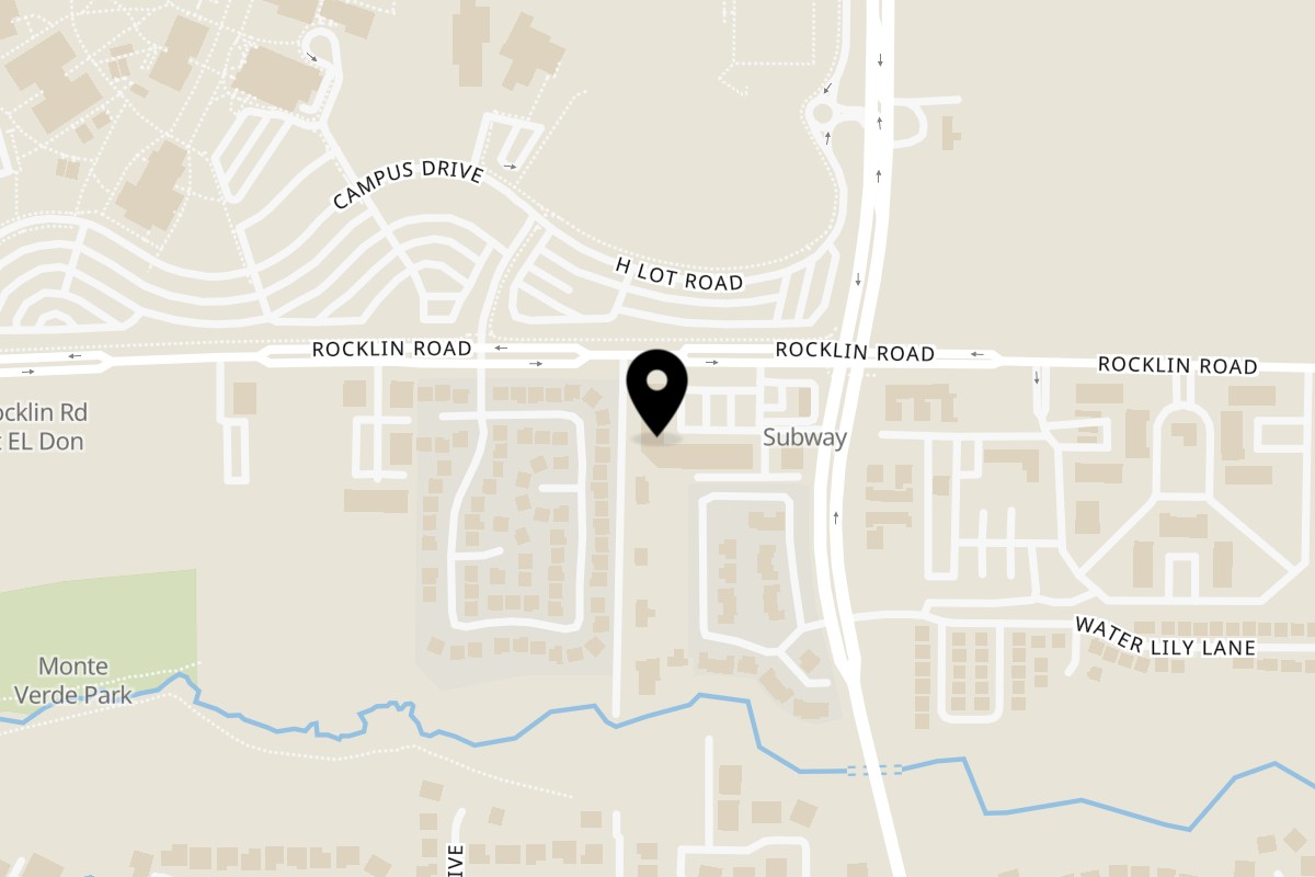 Map showing the location of Tokyo Dori Sushi and Grill on 5050 Rocklin Rd in Rocklin